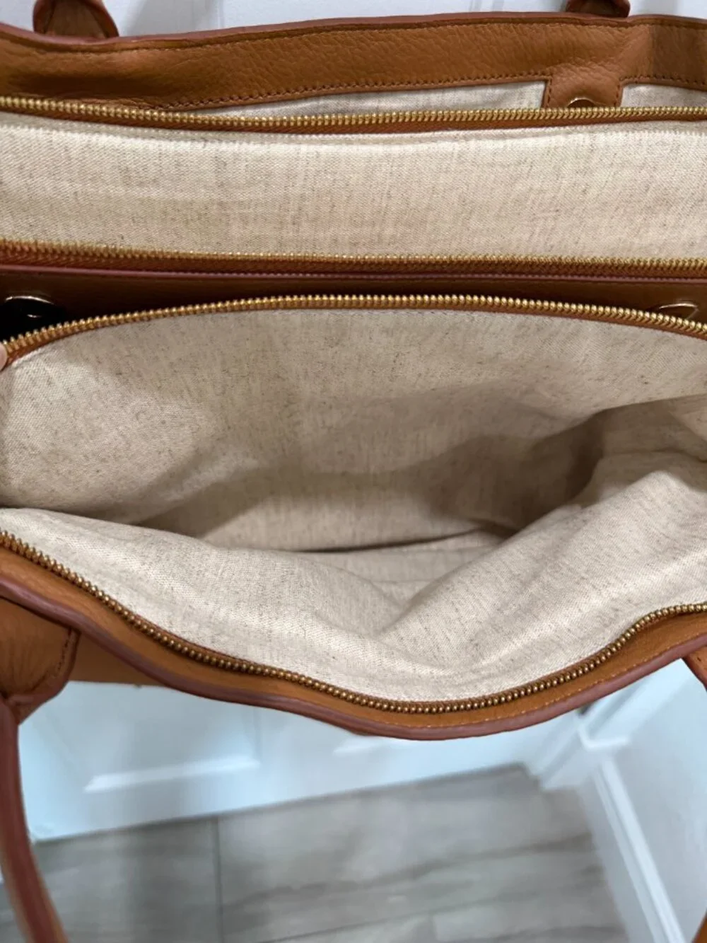 Leather Carryall / Work tote Handbag
